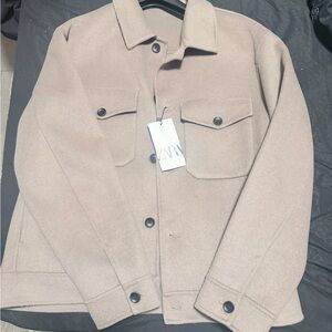 Zara Men's Beige Shirt Jacket